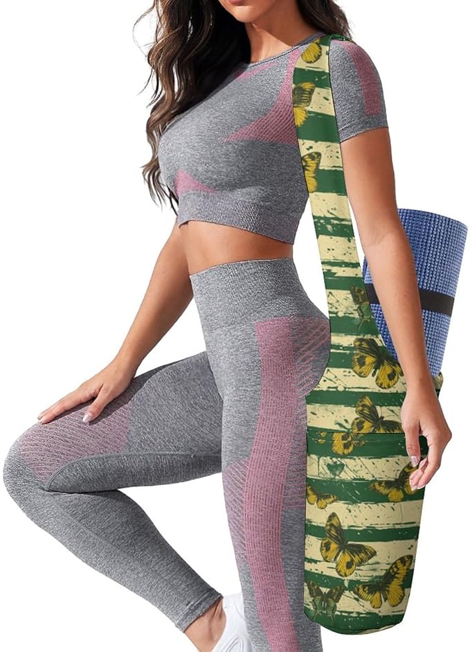 KKdskkds Fresh AvocadoYoga Mat Bag Large Opening Long Tote Yoga Mat with Pocket Fit Most Size Mats