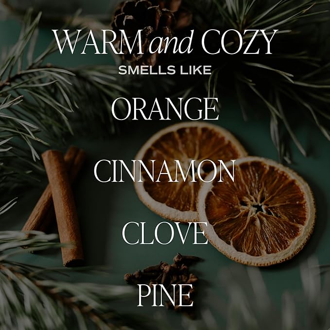 Sweet Water Decor Warm and Cozy Candle - Pine Cinnamon & Fir Winter Scented Soy Candles for Home | 9oz Clear Jar, 40 Hour Burn Time, Made in The USA