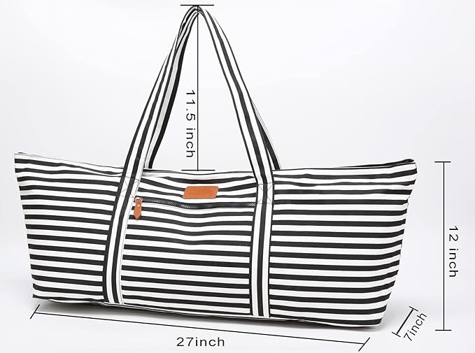 ELENTURE Large Yoga Mat Bag for Women Men, Travel Gym Bag for Pilates Office Beach Workout, Yoga Mat Tote Carrier with Mat Strap for 1/4" 1/2" Thick Exercise Yoga Mat