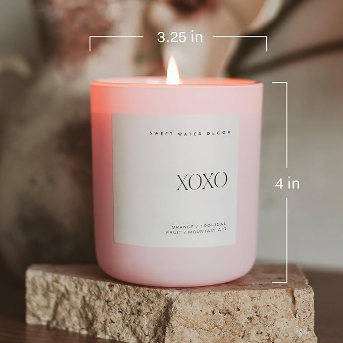 Sweet Water Decor Best Mom Ever Scented Candles - Soy Candles with Lemon, Rosemary, Jasmine, Honey, Violet, Sea Salt, Amber & Musk - Candle Wax with 70 Hours Burn Time - 15Oz Pink Matte Jar Candles
