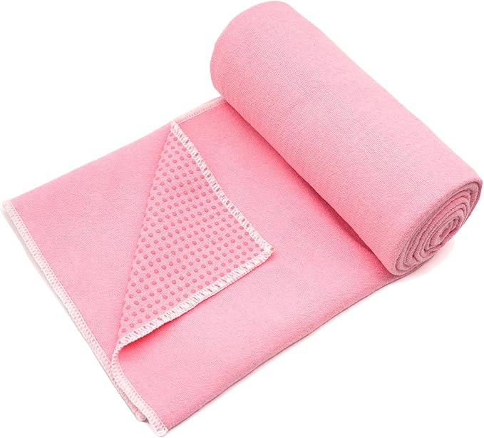 Eunzel Hot Yoga Towel - Microfiber Non Slip Yoga Mat Towel with Grip Dot Sweat Absorbent Towel for Hot Yoga, Pilates and Fitness 72" x 24", Teal/Orange