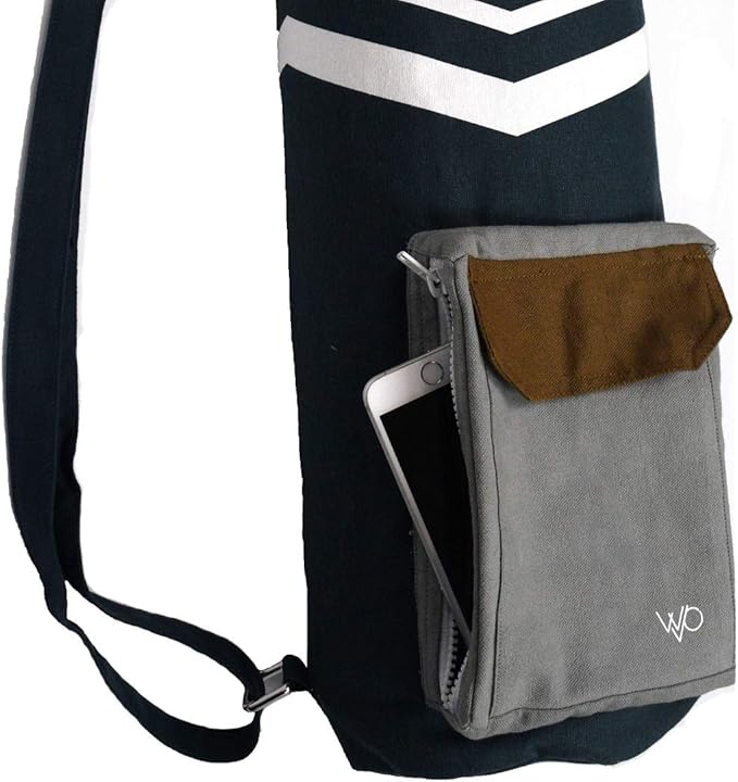 Open Road Goods Eco Friendly Yoga Mat Bag | Organic Yoga Bag For Extra Wide Mats | Yoga Mat Carrier for Men & Women: Full Zip, Adjustable Carry, Pockets, 100% Cotton Canvas