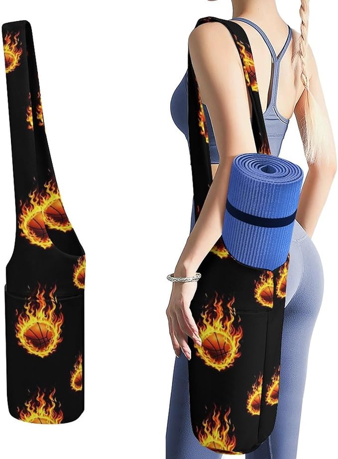 Aiyoolee Yoga Mat Bag for Women with Large Pocket, Yoga Gifts Accessories with Adjustable Shoulder Strap for Workout Stuff