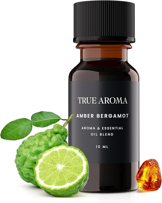 Amber Bergamot Essential Oil| Bergamot Essential Oil for Aroma Diffusers | Pure Aromatherapy Essential Oils | 100% Natural Bergamot Oil for Diffuser | Essential Oil Blends - 10 ML