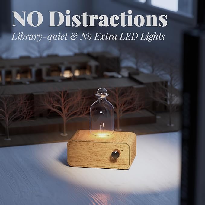 Aria Waterless Diffuser for Essential Oils, Retro Glass Nebulizing Diffuser with Solid Wood Base, Cordless Aromatherapy Dispenser for Large Room, Rechargeable for Home Office Yoga, LED & Timer