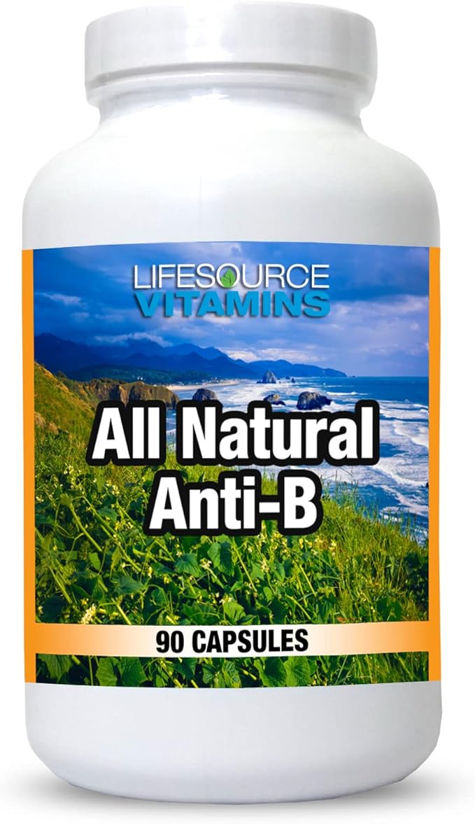 LifeSource Vitamins All Natural Anti-B for Immune Support, 14 All Natural Ingredient with Echinacea & Garlic Extract, 90 Immune Defense Capsules.