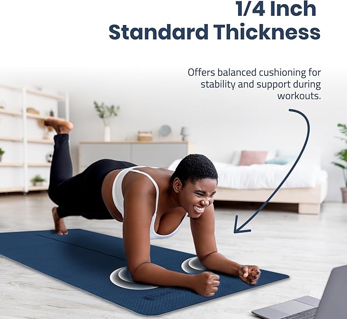 Gogokiwi Extra Wide Yoga Mat for Men Women (72"L x 36"W) Non Slip Fitness & Exercise Mat with Alignment Marks for Yoga, Pilates, Floor Workouts
