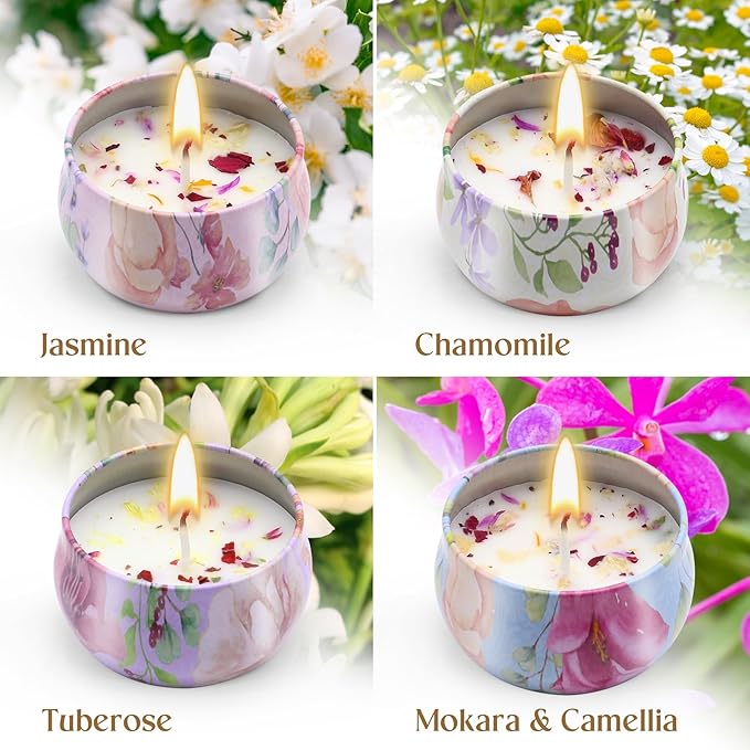 Scented Candle Set for Her Women Mum Wife – Relaxing Aromatherapy Gifts for Birthday Anniversary Wedding Christmas New Home Spa Stress Relief