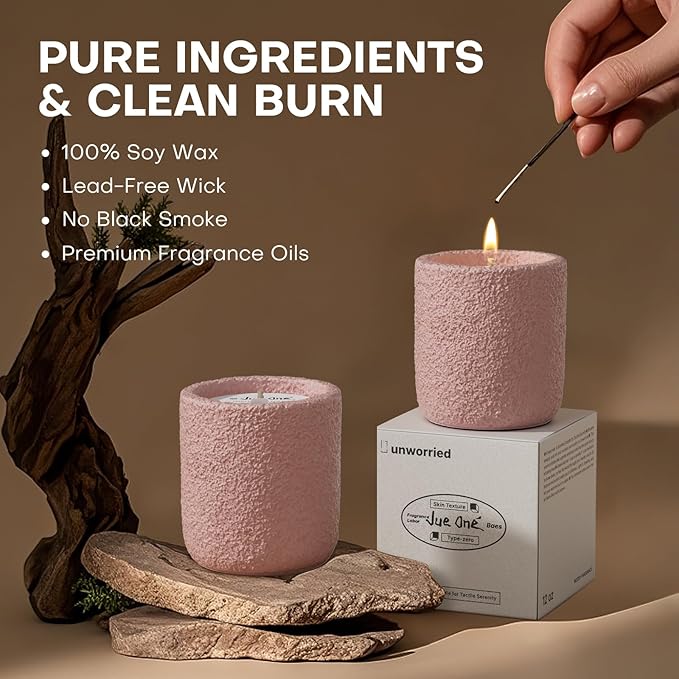 Scented Candles for Home, Natural Soy Wax Candle Gift, Non-Toxic Cement Jar Candles, Luxury Aromatherapy for Stress Relief, Gifts for Women and Men, Highly Scented, Lily Veil
