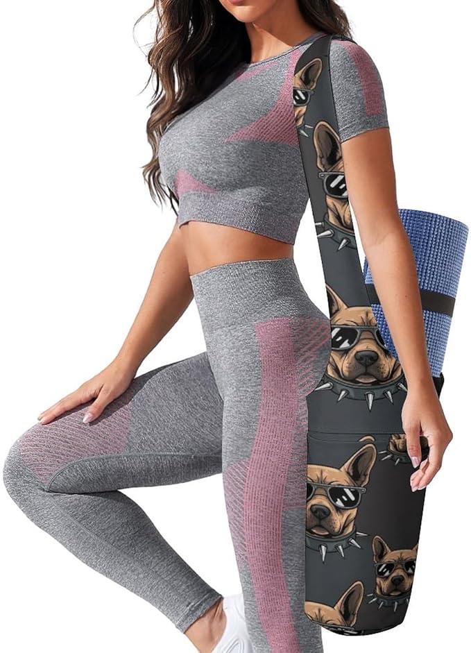 Aiyoolee Yoga Mat Bags, Large Tote Yoga Mat Carrier Holder with Water Bottle Pocket, Adjustable Shoulder Strap Storage Bag