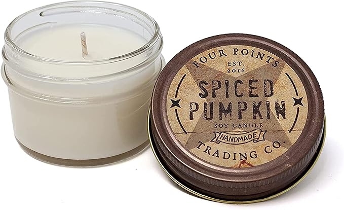 Spiced Pumpkin 4 Oz Scented Soy Aromatherapy Candle w/Jar