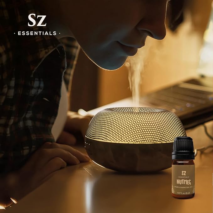 – Nutmeg Essential Oil – 100% Pure & Undiluted– Therapeutic Grade, Steam Distilled, Myristica Fragrans - for Aromatherapy, Skincare, and Massage - 0.17 oz (5 mL)