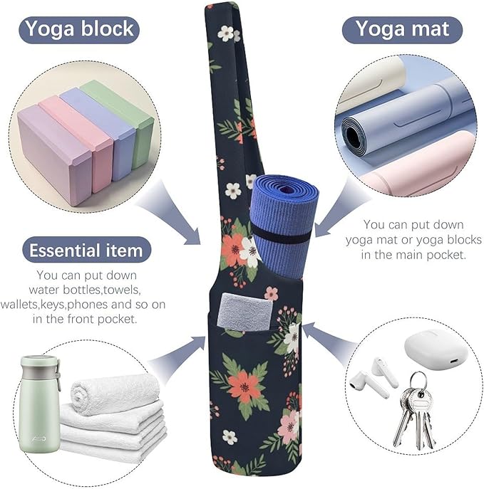 Meaudiwes Large Size Yoga Mat Bag with Long Strap, Yoga Mats Carrier Storage Bag, Exercise Mat Holder Accessories