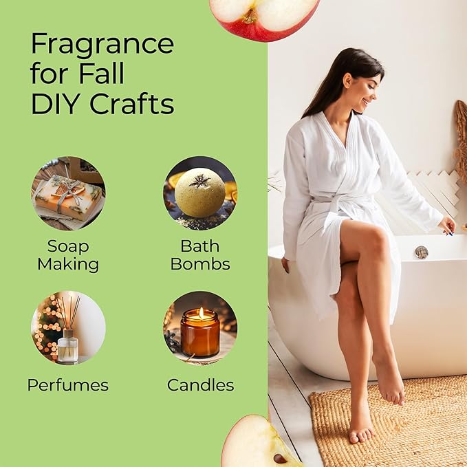 Good Essential Professional Apple Fragrance Oil (30ml/1 fl oz) for Candles, Soaps, Perfume, Lotions, Diffuser & Aromatherapy