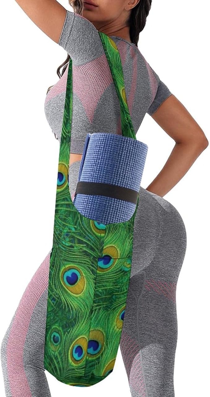 Aiyoolee Yoga Mat Carrier Portable Single Shoulder Strap Bag with Pocket for Gym Yoga Workout Travel