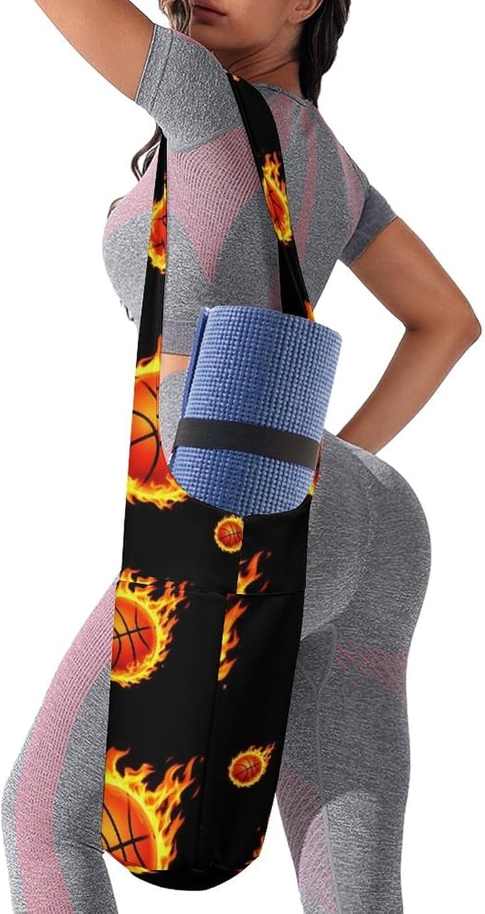 Aiyoolee Portable Yoga Mat Carrier Single Shoulder Bag with Pocket Spacious for Yoga Gym Fitness Travel