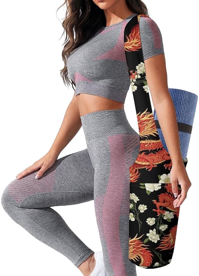Aiyoolee Yoga Mat Bag with Large Pocket, Strap Bag Carriers for Women