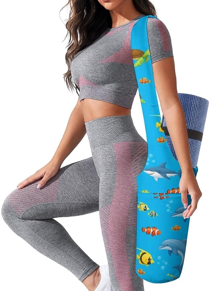 Meaudiwes Large Yoga Mat Bag Fit Most Size for Ladies Yoga Mats Carrier Bags Multi-Functional Exercise Mat Holder Storage Bag