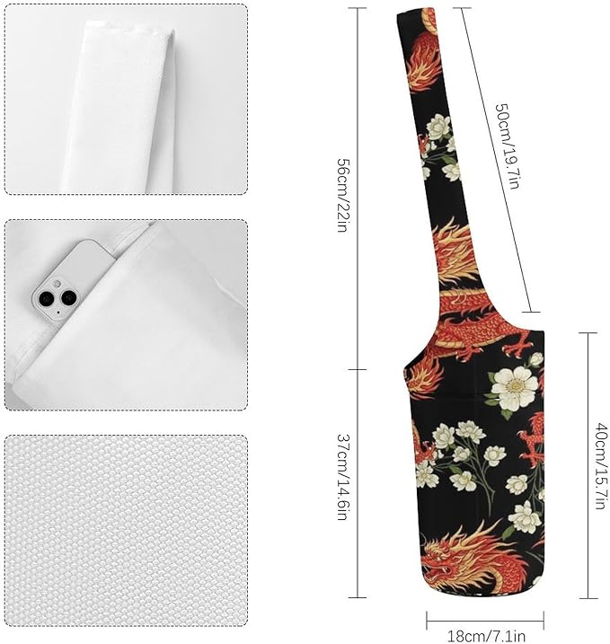 Aiyoolee Yoga Mat Bag with Large Pocket, Strap Bag Carriers for Women