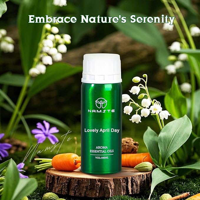 Lovely April Day 3.38 Fl Oz Essential Oil for Diffuser - Sweet Orange & Lemon Scent Humidifier | Revitalizing Musk & Wood Aromatherapy Oil Refill for Home, Yoga & Air Freshening