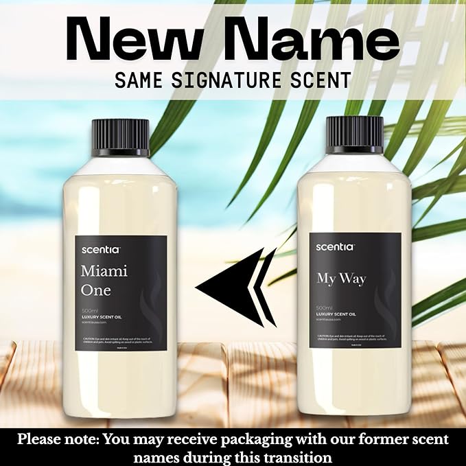 Scentia Miami One Aroma Oil 500 ml 16.9 fl oz – Aromatherapy Fragrance oil Inspired by 1 Hotel® Miami Beach – Lemon & Sandalwood Luxury Blend for HVAC and Waterless Diffusers –Holiday & Christmas Gift