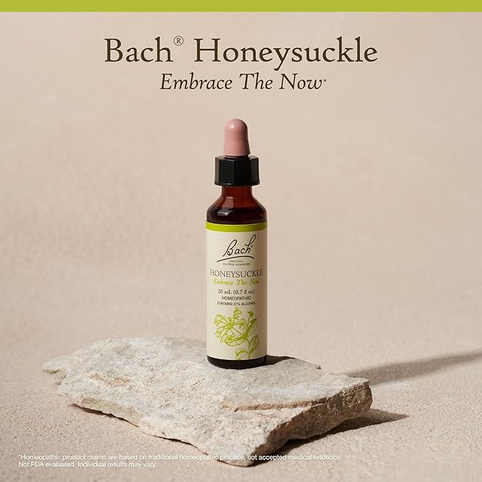Bach Original Flower Remedies, Honeysuckle - Embrace The Now - Natural Homeopathic Flower Essence for Emotional Balance - Vegan, Gluten Free, Sugar Free - 20mL Dropper