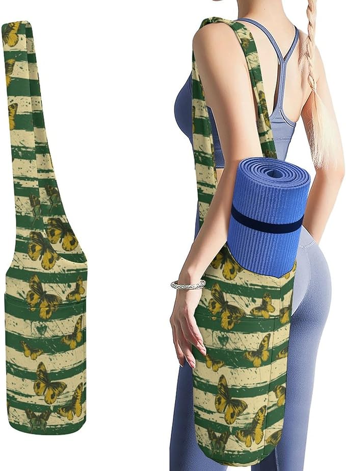 KKdskkds Fresh AvocadoYoga Mat Bag Large Opening Long Tote Yoga Mat with Pocket Fit Most Size Mats