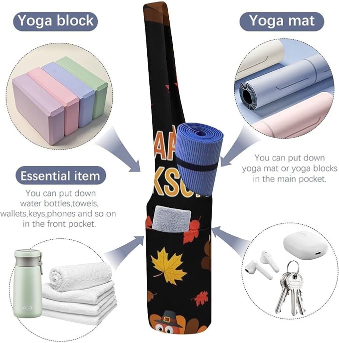 Aiyoolee Yoga Mat Bag Large Tote Carrier Holder with Water Bottle Pocket Yoga Bags