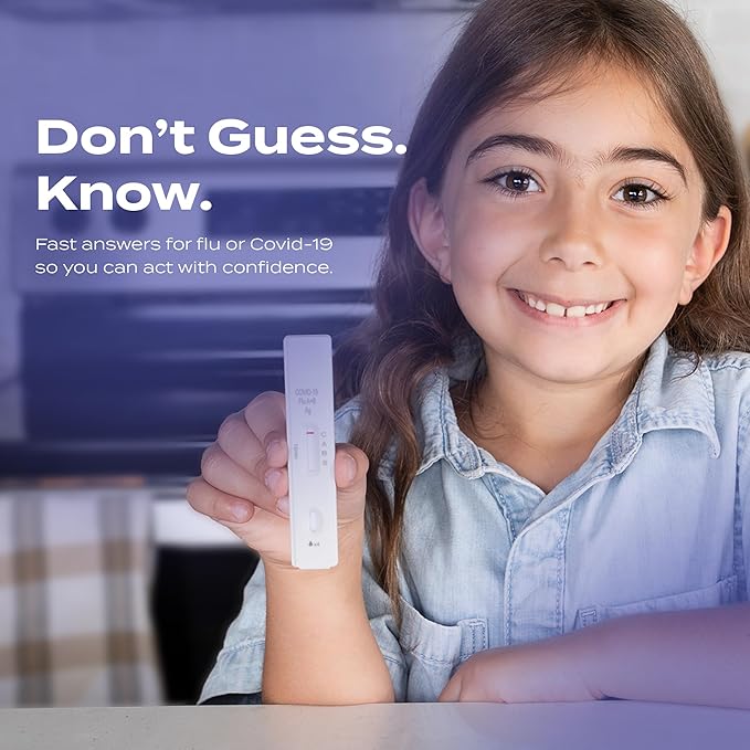 SpeedySwab COVID-19 and Flu A&B, 3-in-1 Antigen Rapid Combo Test, Results in 15 Minutes, FDA Authorized, At-Home Flu and COVID Test Kit, Easy to Use Nasal Swab (1 Pack)