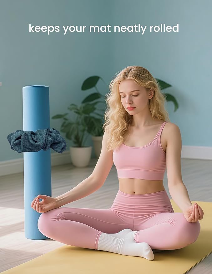Mirmire Yoga Mat Scrunchie - Holds Your Yoga Mat in Style - Durable & Elasticity Fabric - Fits All Standard Yoga Mats (mat not included)