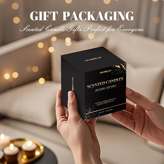 Aember Hotel Candle, 9 oz Scented Candles for Home Soy Candle Wax, Inspired by The Baccarat Hotels, Luxury Long Lasting Aromatherapy Jar Candle Gifts for Men Women