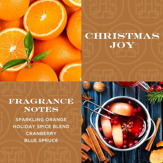 HomeWorx by SLATKIN + CO. Candle- Christmas Joy, 18 oz. Premium Scented Candle - 30-55 Hours Burn Time