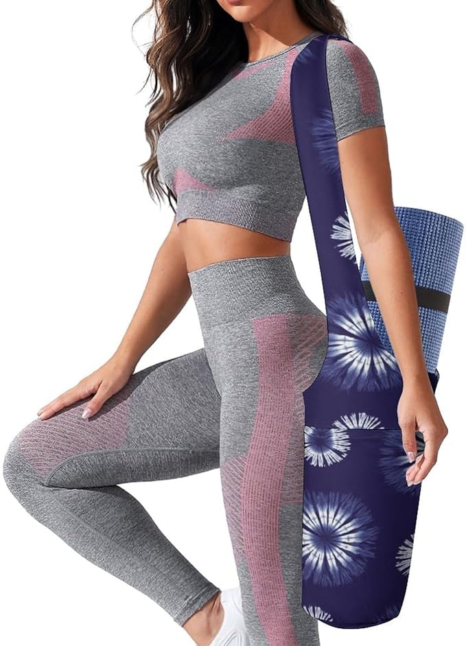 Meaudiwes Stylish Yoga Mat Bags Sports Yoga Totes Fits Most Size Mats Exercise Mat Carrier Storage Bag Yoga Gifts for Women