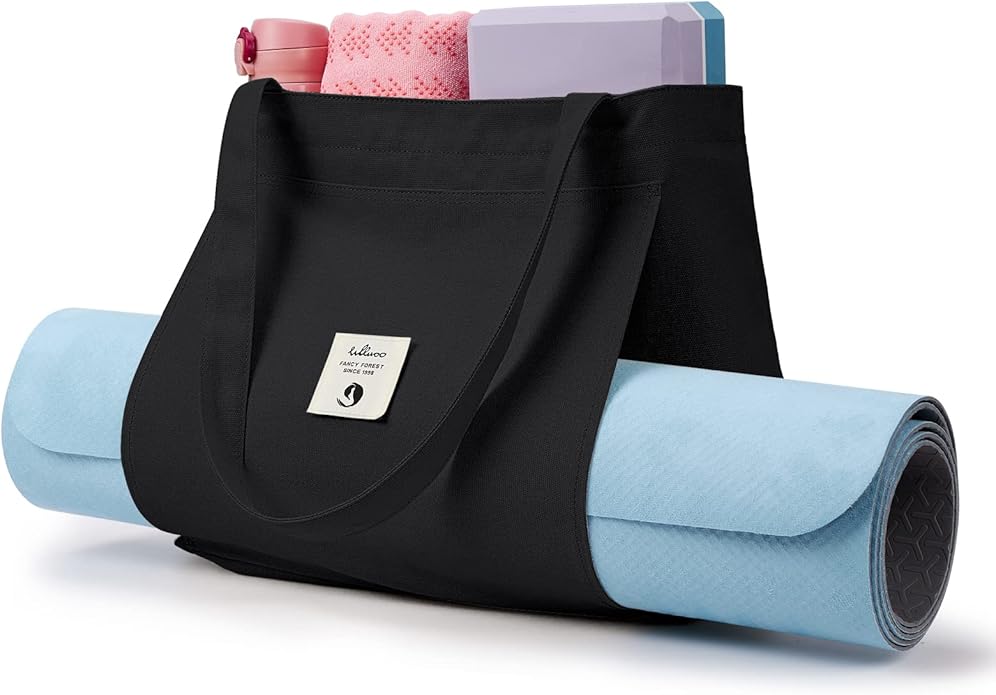 WLLWOO WLLWOO Yoga Bags for Women with Yoga Mats Bags Carrier Carryall Canvas Tote for Pilates Shoulder for Travel Office Beach Workout