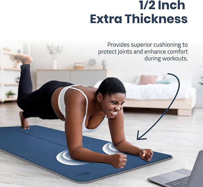 Gogokiwi Extra Wide Yoga Mat for Men Women (72"L x 36"W) Non Slip Fitness & Exercise Mat with Alignment Marks for Yoga, Pilates, Floor Workouts