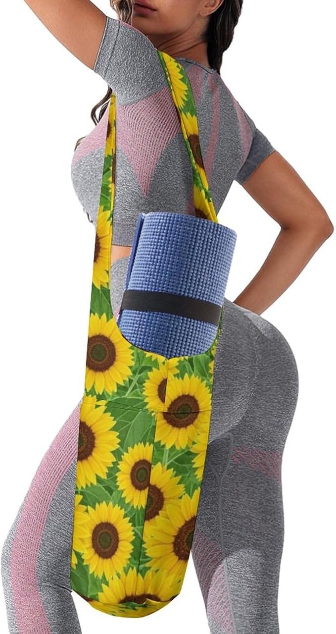 Meaudiwes Large Yoga Mat Bag Fit Most Size for Ladies Yoga Mats Carrier Bags Multi-Functional Exercise Mat Holder Storage Bag