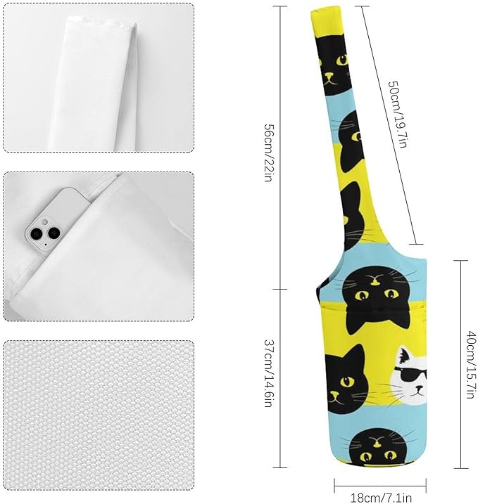 Aiyoolee Yoga Mat Bag for Women with Large Pocket, Yoga Gifts Accessories with Adjustable Shoulder Strap for Workout Stuff