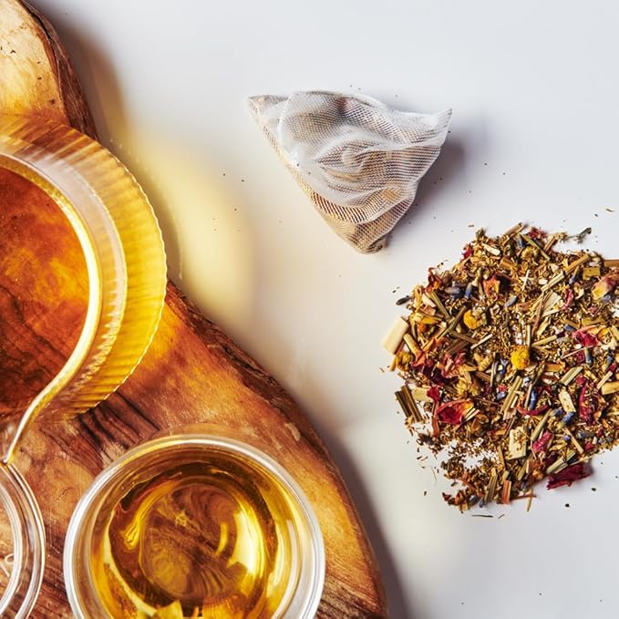 Grace Farms REST Wellness Organic Tea Blend (50 Sachet Pouch) | Sleep and Stress Support For Evening | Chamomile Vanilla Tea with Caffeine Free Adaptogens and Mushrooms | Gives Back 100% of Profits