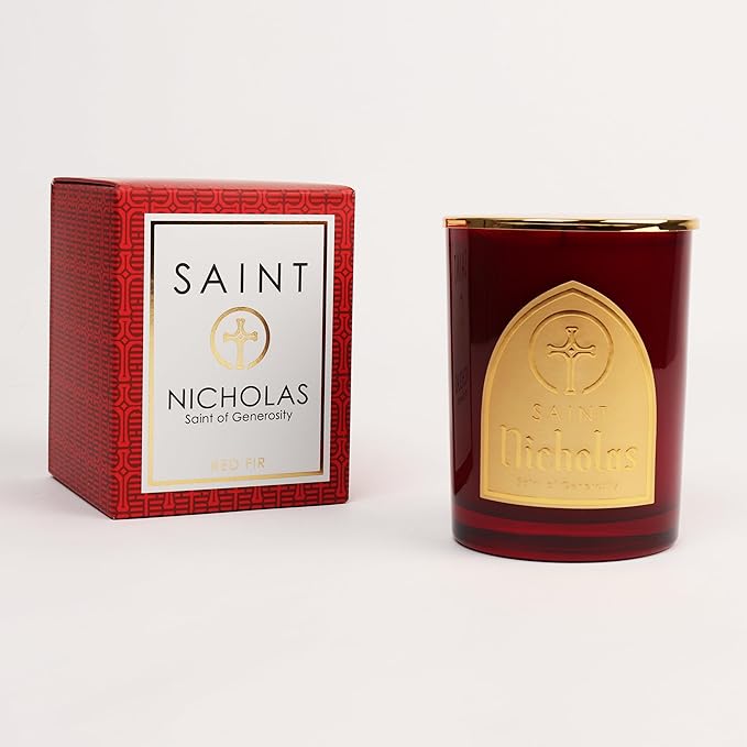 Saint Nicholas Scented Candle with Prayer and Prayer Coin, Saint of Generosity, Soy Coconut Aromatherapy Candle with 80 Hour Burn Time, Special Edition