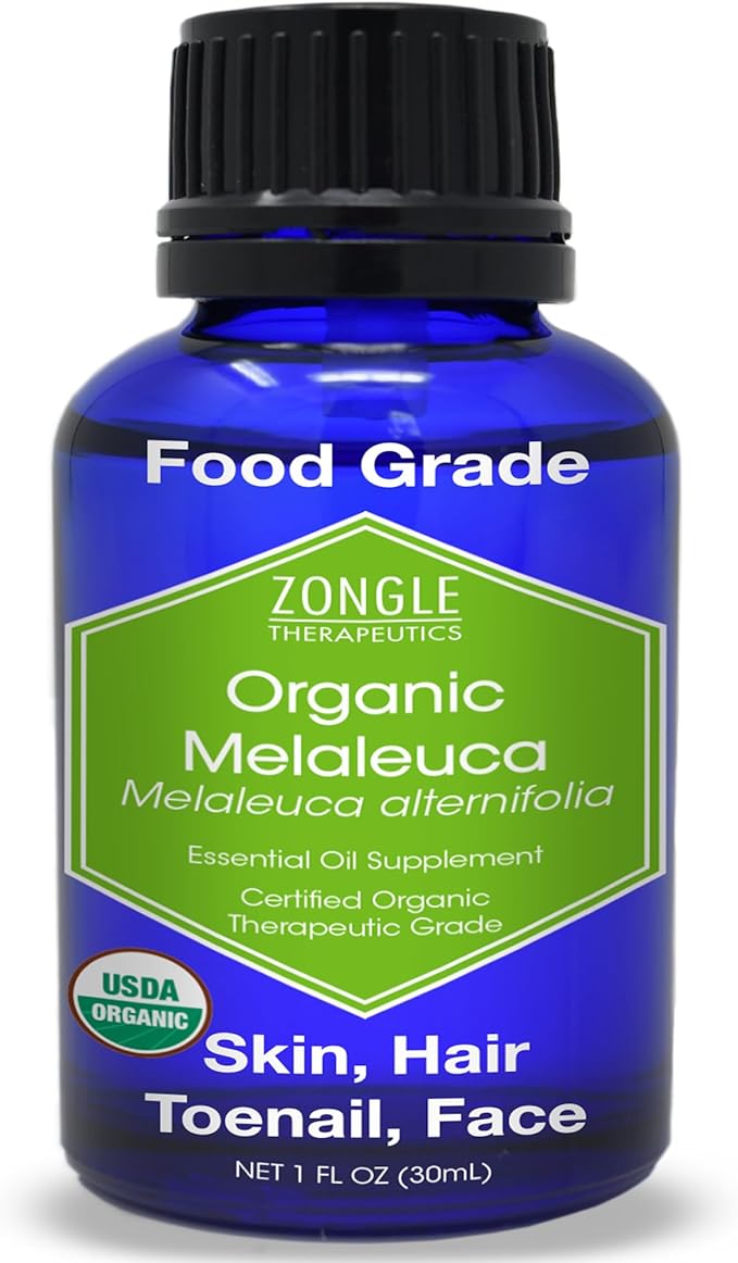 Organic, Tea Tree, Melaleuca, Oil, Food Grade – 100% Pure, Tea Tree Essential Oil, by Zongle Therapeutics, 1 OZ