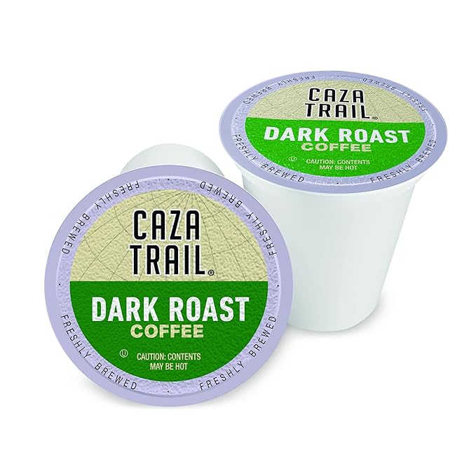 Caza Trail Coffee Pods, Dark Roast, Single Serve (Pack of 100) (Packaging May Vary)