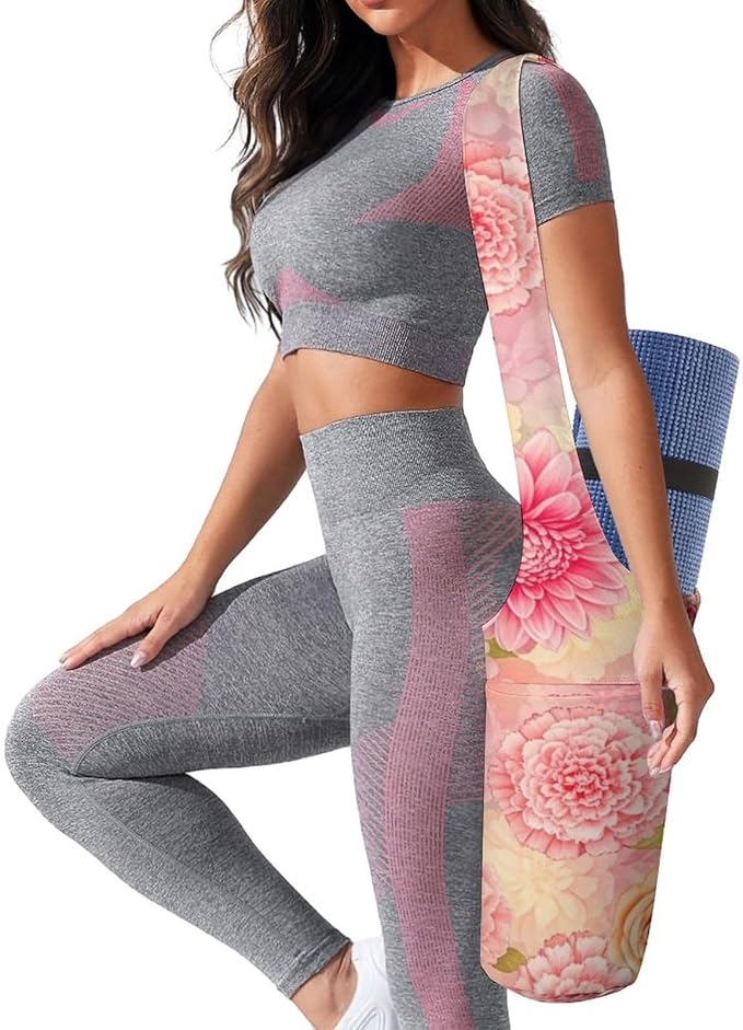 Meaudiwes Large Yoga Mat Bag Fit Most Size for Ladies Yoga Mats Carrier Bags Multi-Functional Exercise Mat Holder Storage Bag