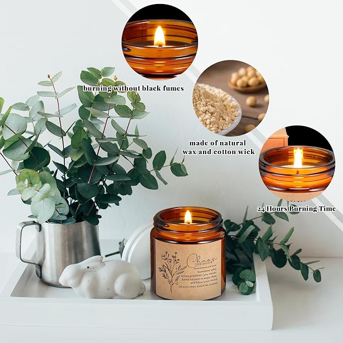 Fumete 10 Pcs Jars Scented Soy Candles 3.5 oz May You Be Proud of The Difference Candles Valentines Team Thank You Gifts Employees Coworker Appreciation Volunteers Nurse Teachers(Amber,Coordinator)