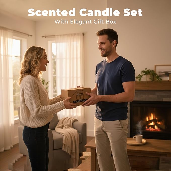 2 Pack Scented Candles Gift Set, Lavender Candles for Home Scented with Crystals 7oz, Eucalyptus Lavenderjar Candle with Dried Flowers, Aromatherapy Candle for Birthday, Mother'S Day, Christmas