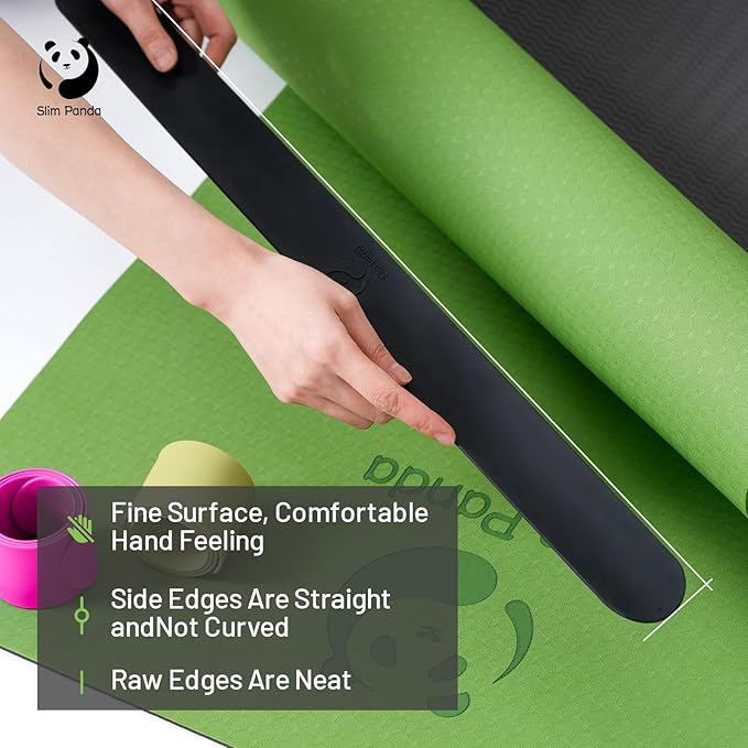 Slim Panda Yoga Mat Strap Slap Band, One Snap Keeps Mats Tightly Rolled, Heavy-Duty Clasp Fits Most Size Mats(24" L X 2" W)