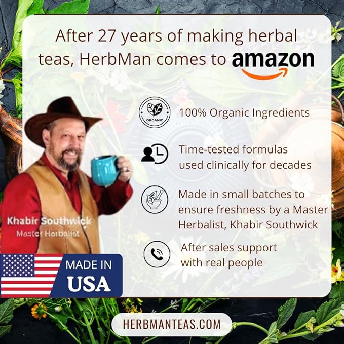 FEMALE HORMONE BALANCE TEA - Balances female and adrenal hormones formulated by master herbalist Khabir -100% Organic, Non-GMO