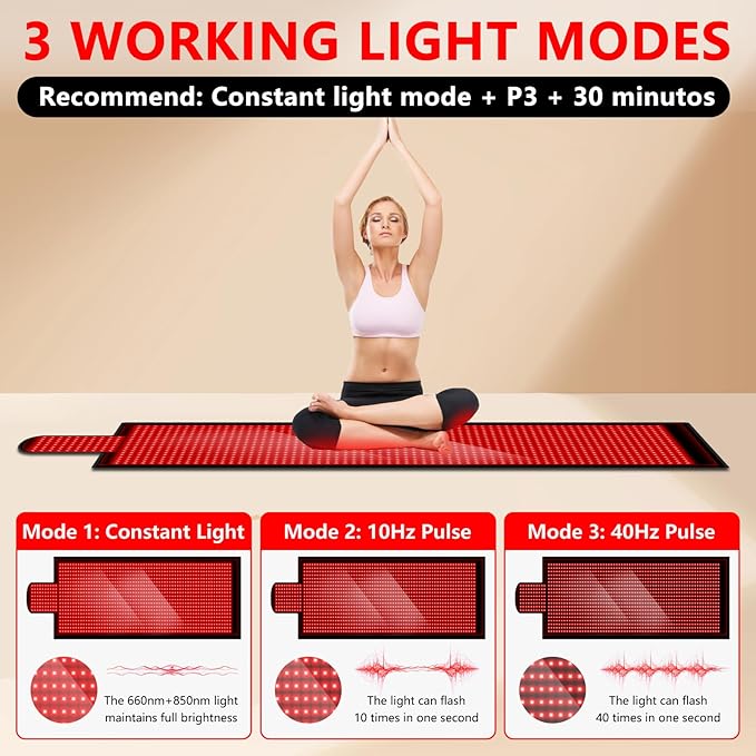 Large Red Light Therapy Mat for Full Body - 85" x 33" Extra Large Infrared Light Therapy Mat with 1400 LEDs, 660nm & 850nm Dual Wave, Timer & Pulse Modes - Ideal for Back Pain Relief, Muscle Recovery