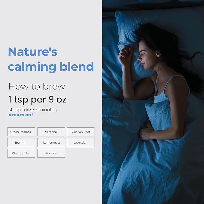 Michelle Peiret Sweet Dreams Sleep Tea Sleepy, Blend, Natural Bedtime Tea for Restful Nights, Raspberry Flavored, 15 Servings