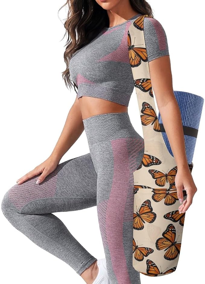 Aiyoolee Spacious Yoga Mat Storage Bag Single Shoulder Portable Carrier with Pocket for Gym Yoga Fitness