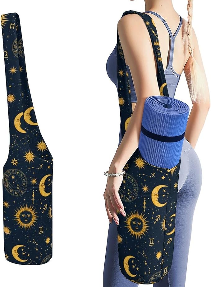 Aiyoolee Portable Yoga Mat Carrier Single Shoulder Bag with Pocket Spacious for Yoga Gym Fitness Travel